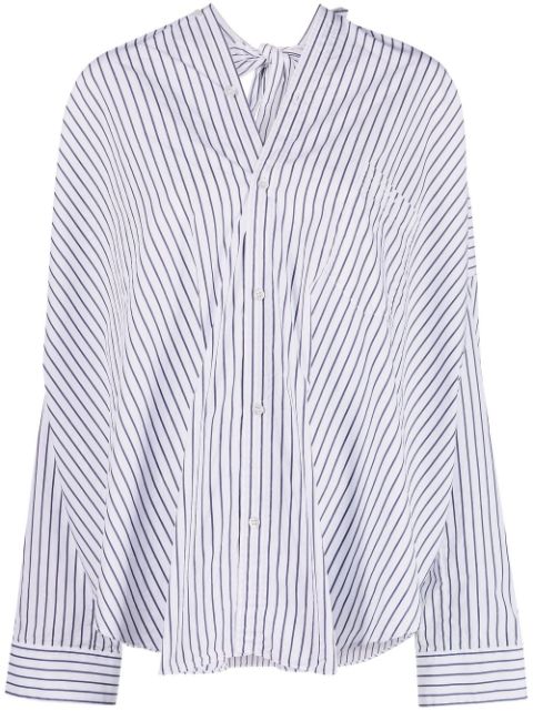 Balenciaga bow-detail striped shirt Women