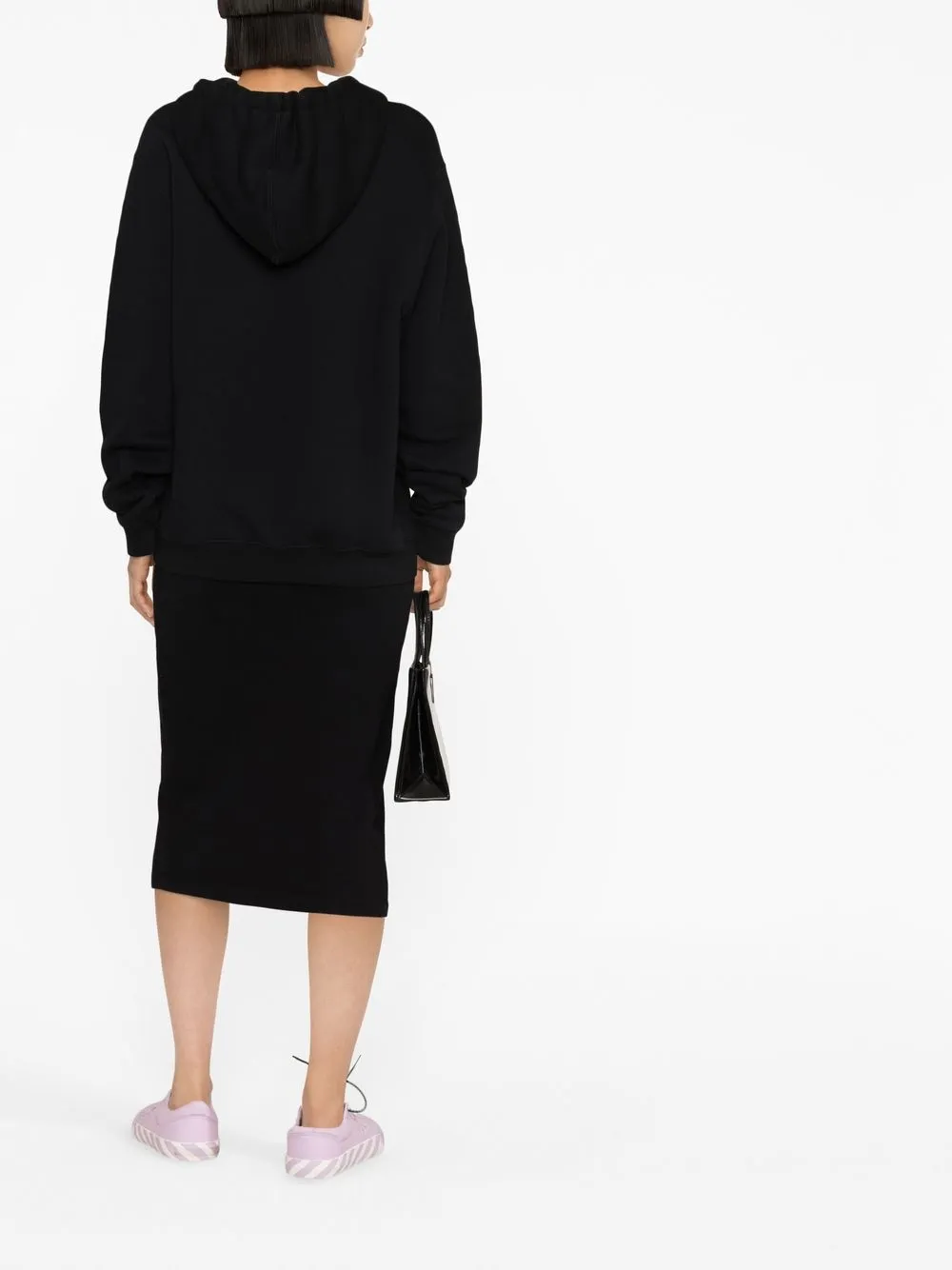 Off-white Slogan-print Drawstring Hoodie In Black