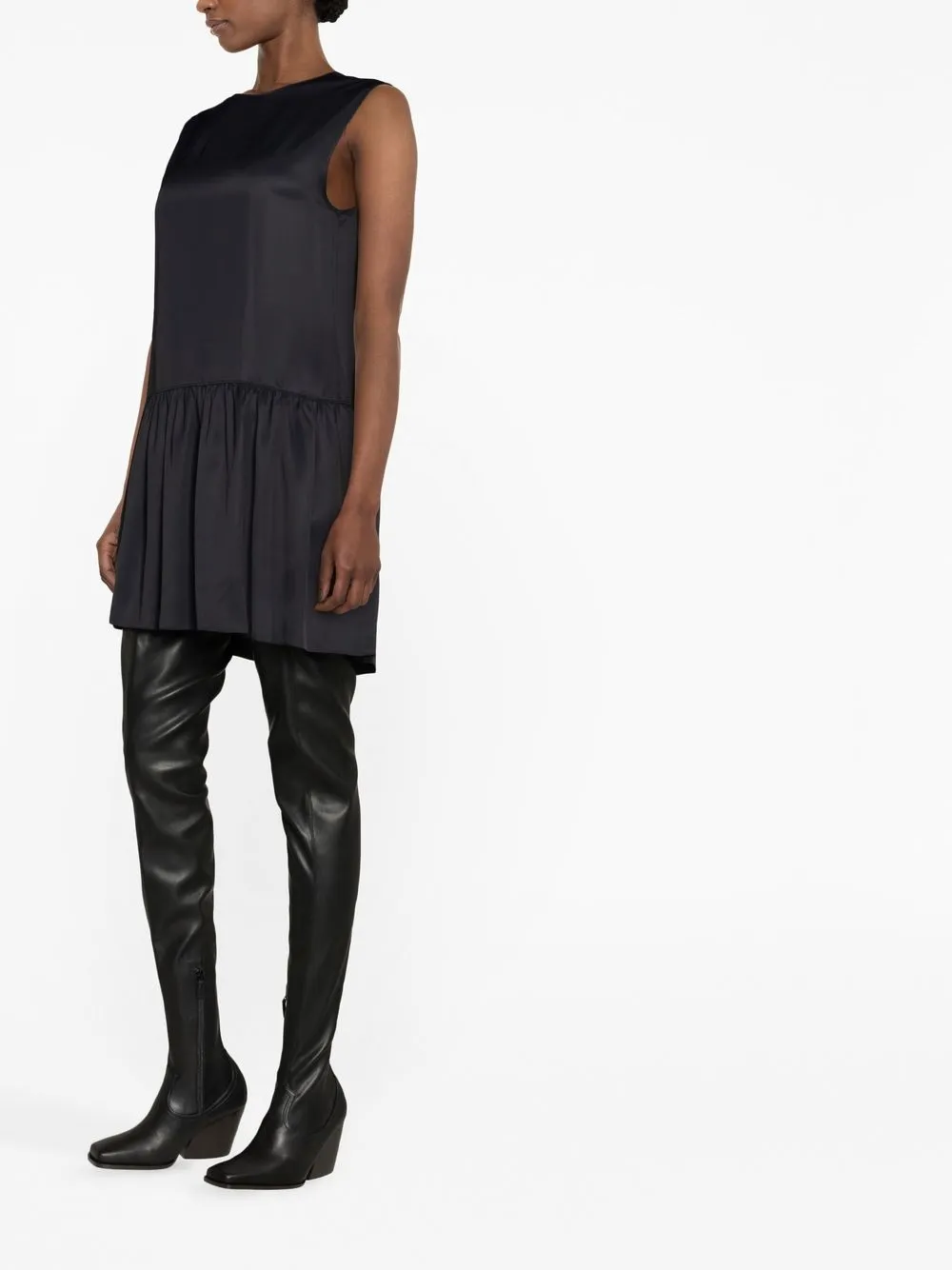 Lanvin Round-neck Sleeveless Minidress In Black
