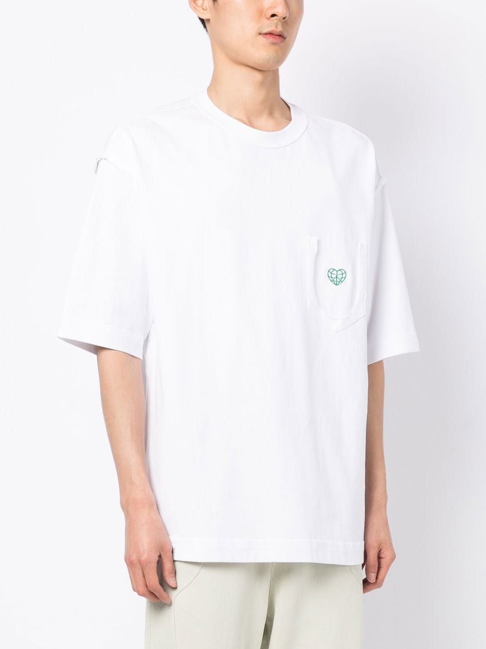 Shop Five Cm Patch-detail Short-sleeved T-shirt In White