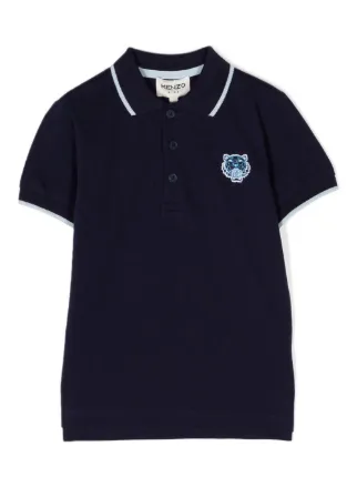 Kenzo Kids Tiger Head Polo Shirt Blue FARFETCH IL