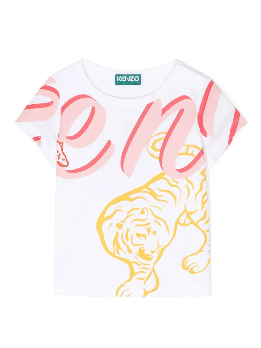 

Kenzo Kids playera manga corta con logo estampado - Blanco