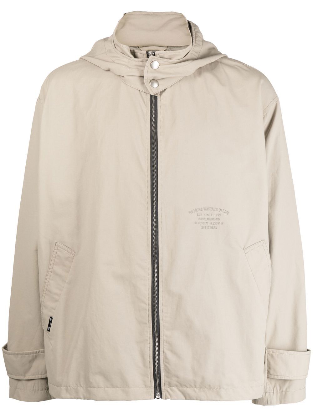 Izzue Embroidered-logo Detail Hooded Jacket In Grey