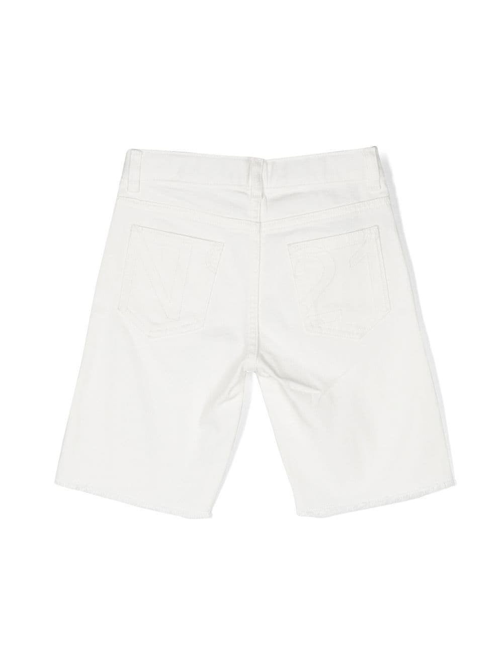 Nº21 Kids Spijkershorts met geborduurd logo - Wit