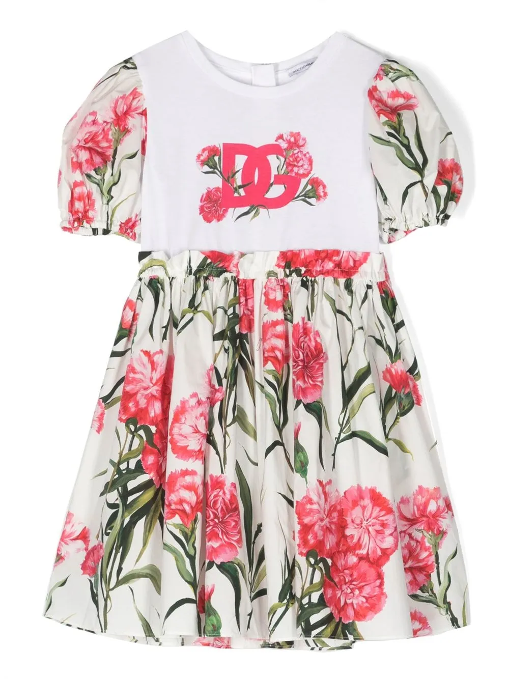 

Dolce & Gabbana Kids logo-print floral dress - White