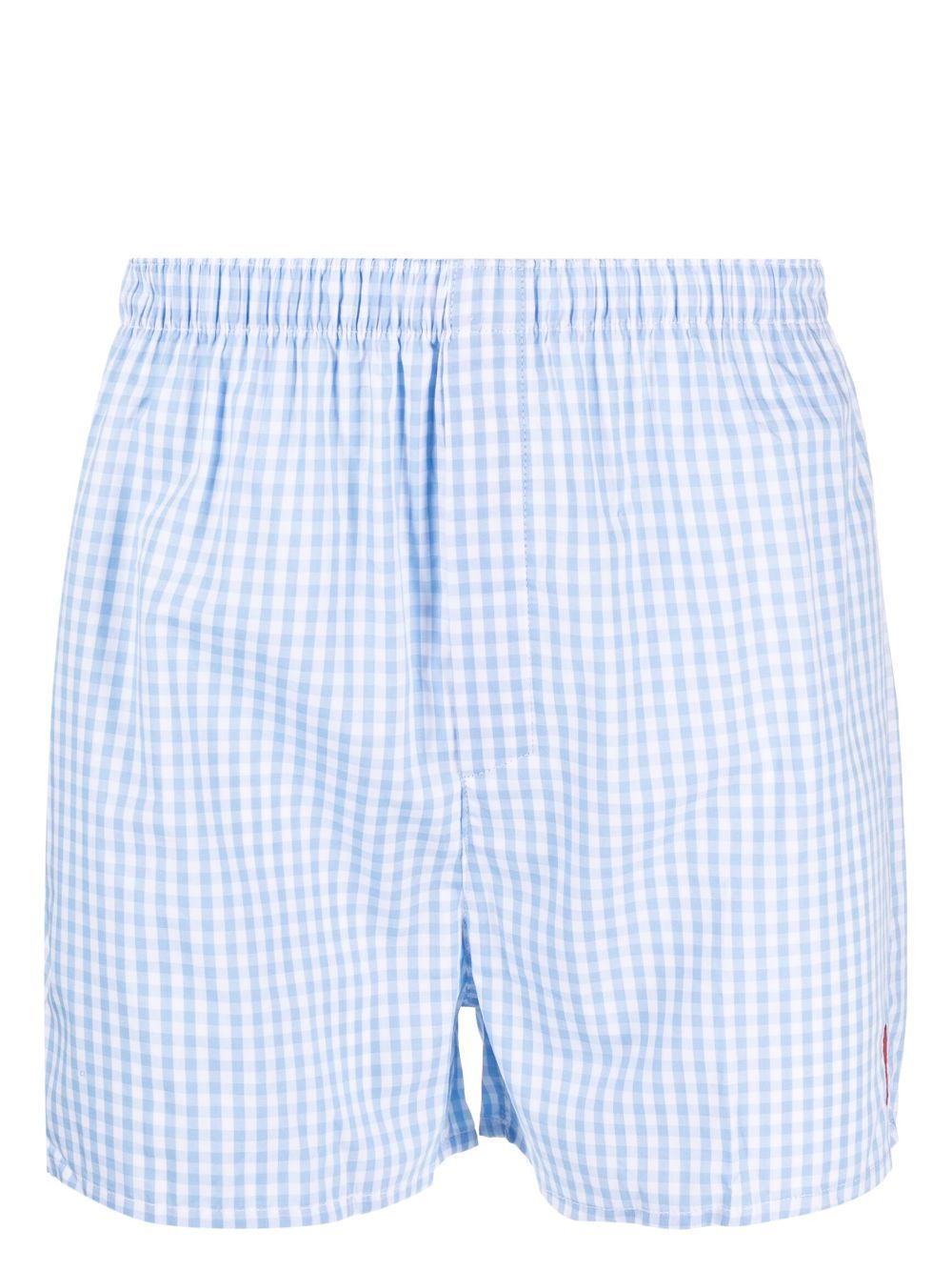 AMI Paris Ami de Coeur gingham-print boxers - Blue