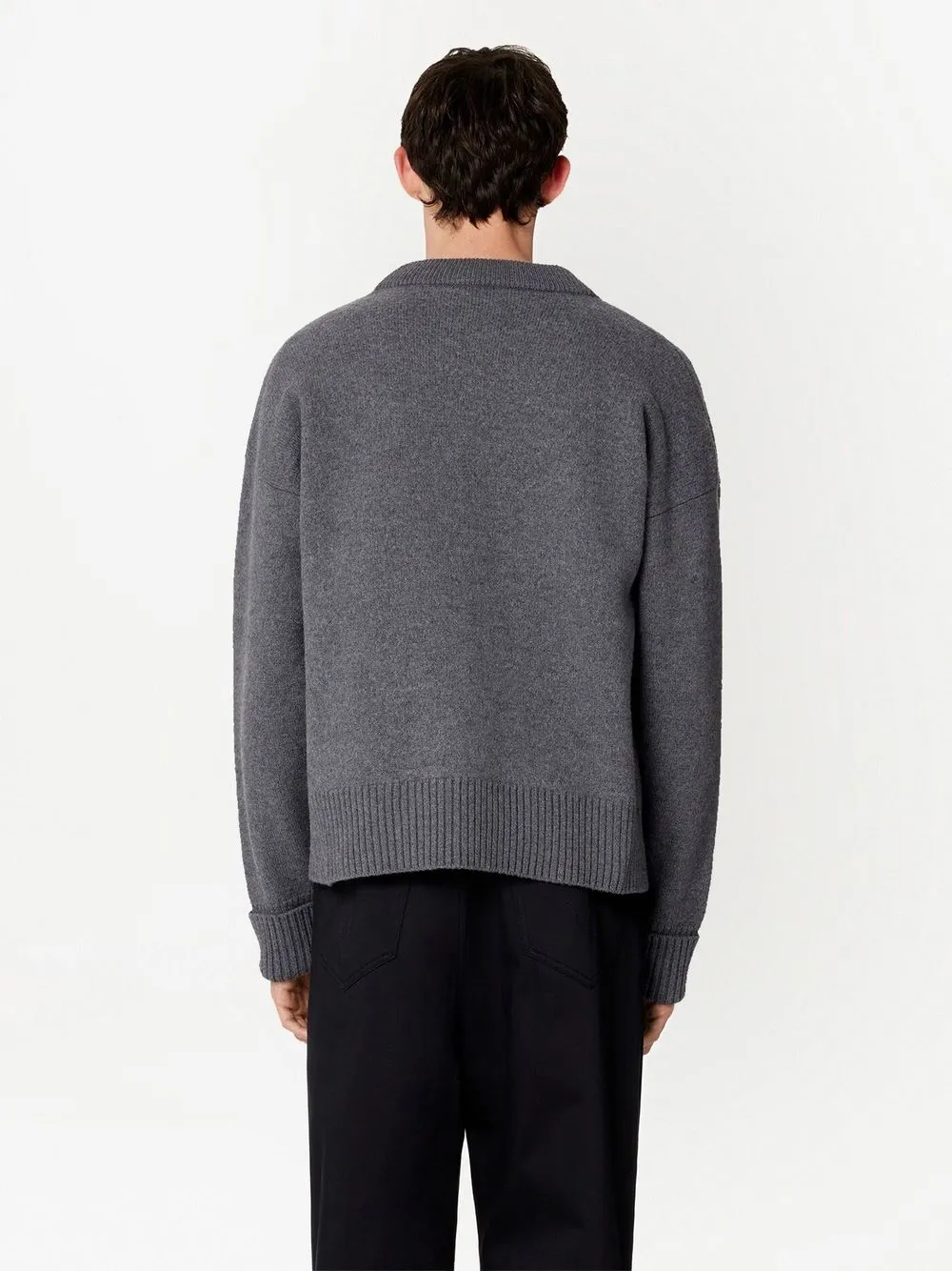 Ami Alexandre Mattiussi Ami De Caur Cardigan In Grey
