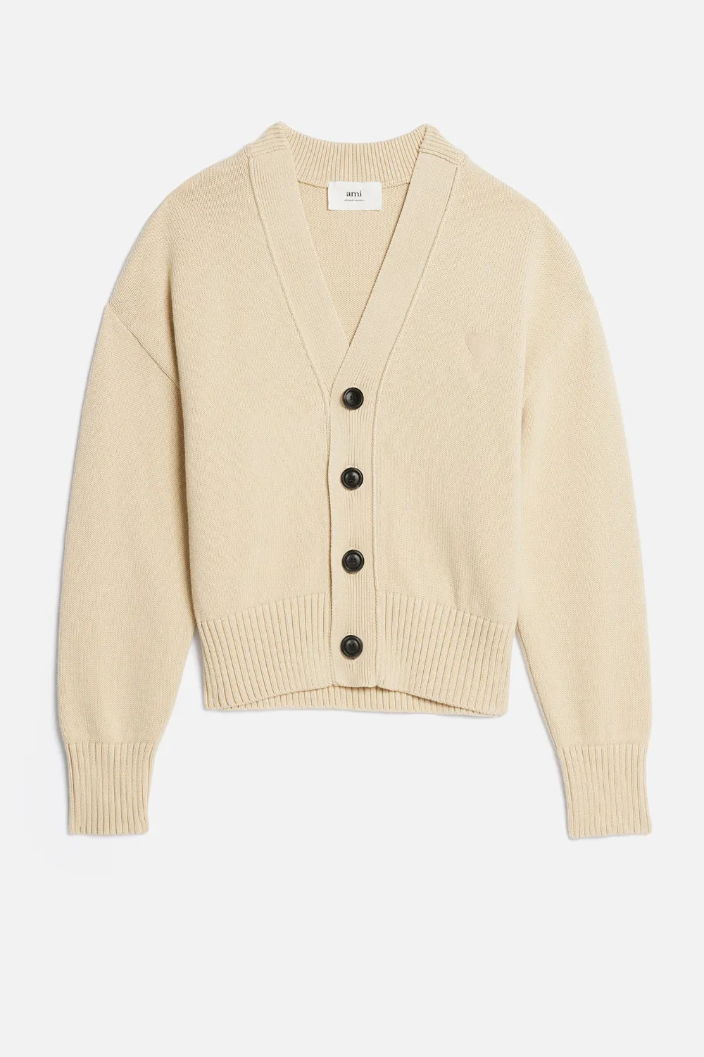 Shop Ami Alexandre Mattiussi Ami De Coeur Cardigan Neutrals Unisex
