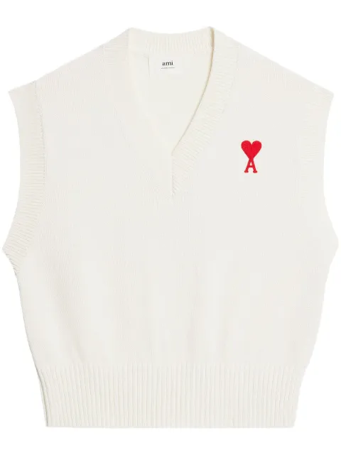 AMI Paris chest embroidered-logo knit vest