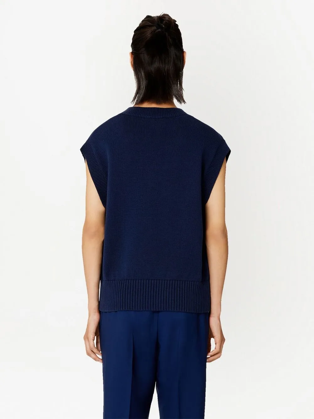 Ami Alexandre Mattiussi Ami De Coeur Knitted Vest In Blue