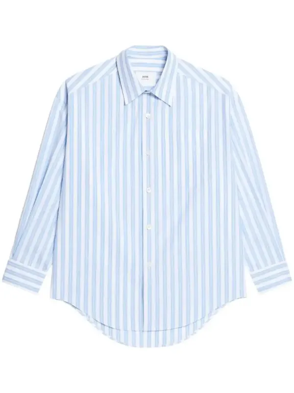お値下げ中! ami paris ストライプシャツ AMI Paris ストライプ シャツ | ブルー | FARFETCH JP