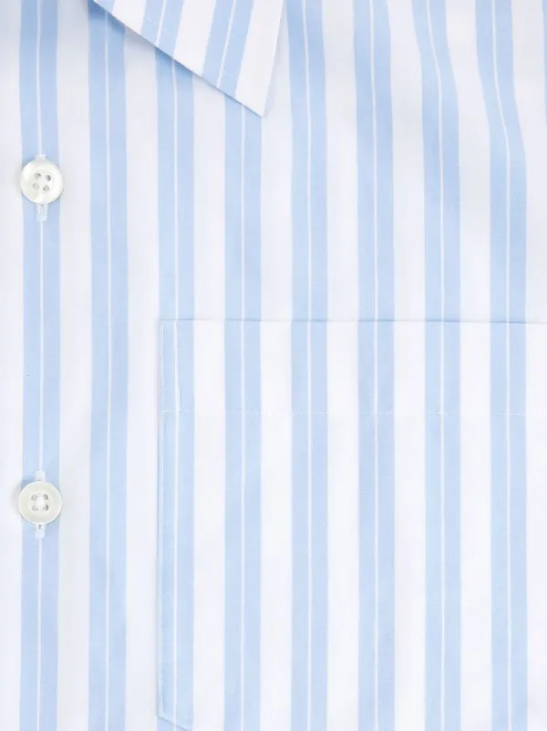 ★★AMI PARIS★★ Striped Short Sleeve Shirt Navy HSH203SE00 AMI Paris Striped short-sleeve Shirt | Blue | FARFETCH