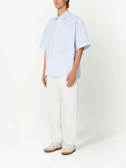 AMI Paris striped short-sleeve shirt