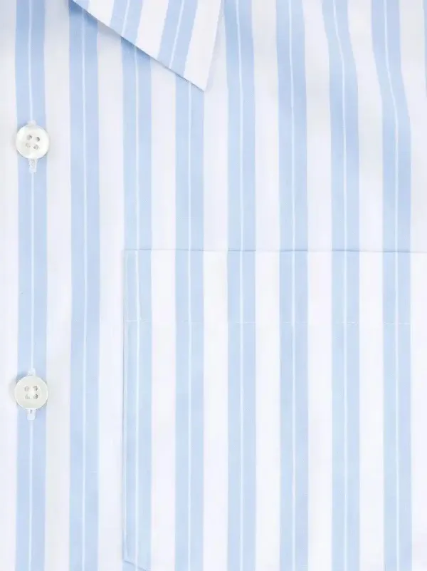 AMI Paris Striped short-sleeve Shirt | Blue | FARFETCH