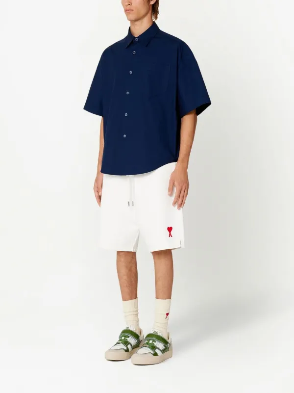 AMI Paris Chest Pocket short-sleeve Shirt | Blue | FARFETCH