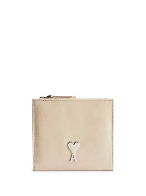 AMI Paris monogram-detail smooth-leather wallet