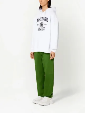 AMI Paris logo-print Drawstring Hoodie | White | FARFETCH
