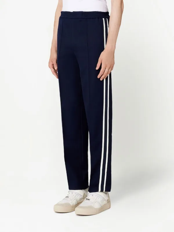 AMI Paris stripe-detail straight-leg Trousers - Farfetch