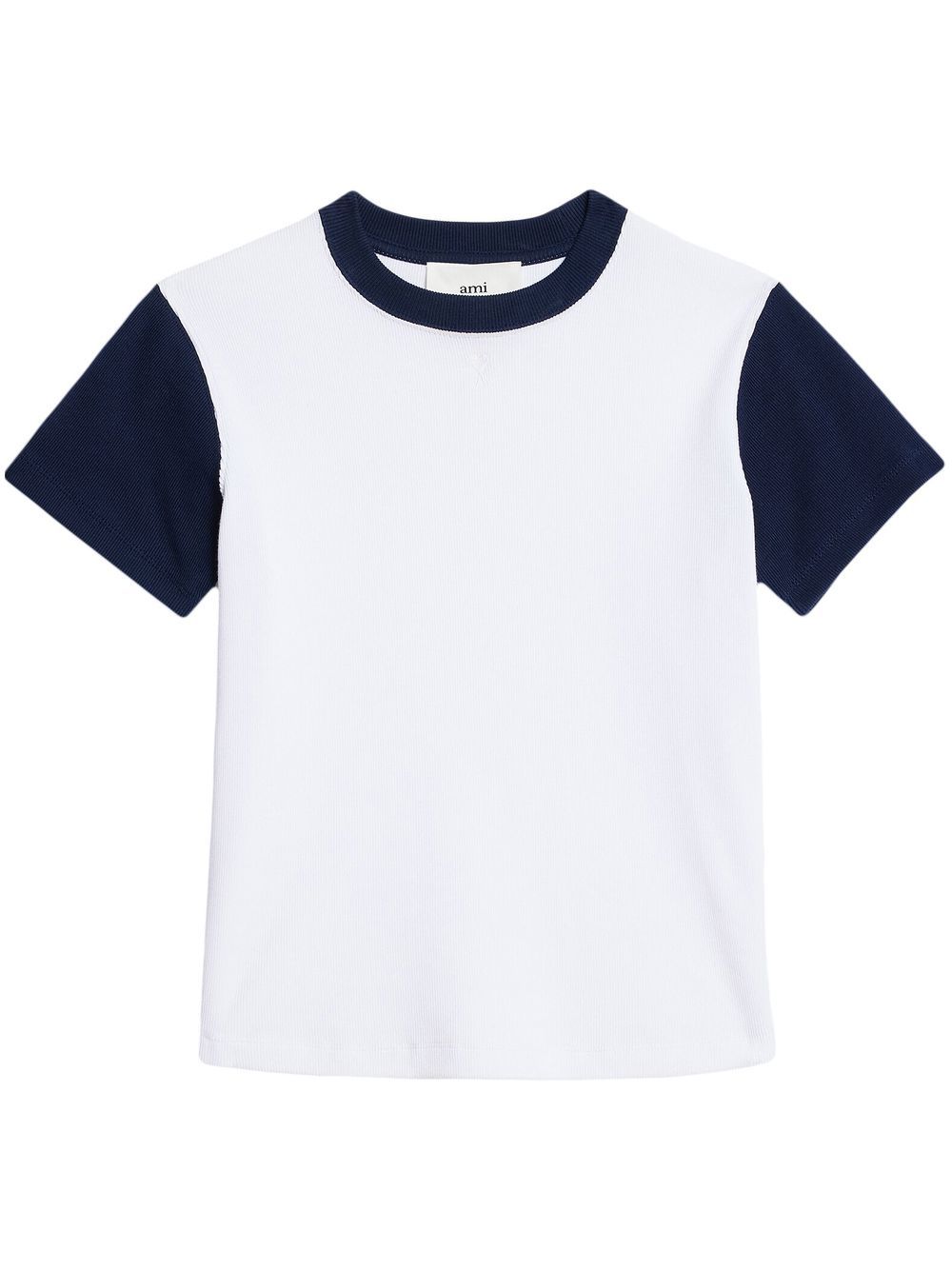 Ami Alexandre Mattiussi T-shirt In Colour-block-optik In White
