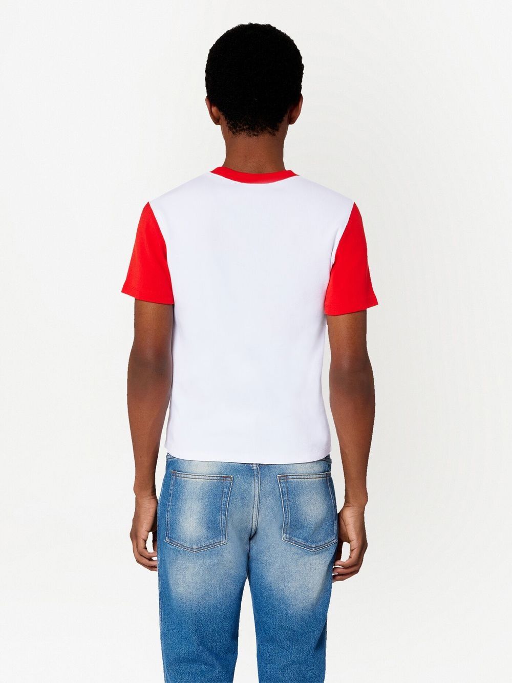 Shop Ami Alexandre Mattiussi Ami De Coeur Two-tone T-shirt In White