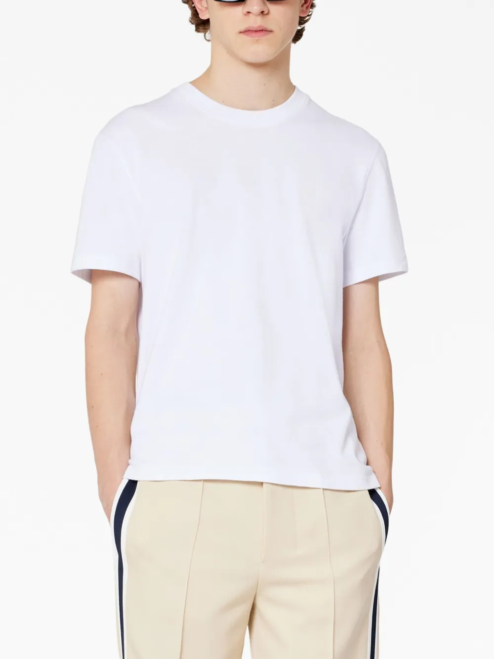 AMI Paris short-sleeve Organic Cotton T-shirt | White | FARFETCH