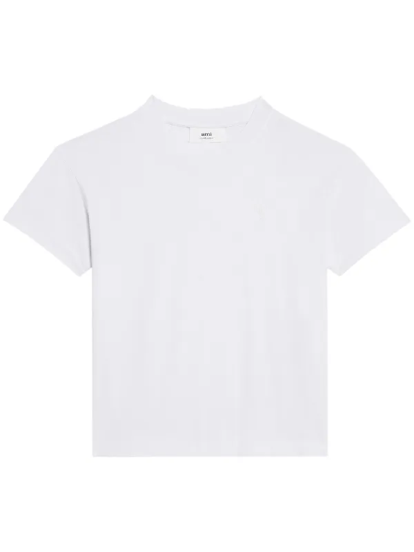 【AMI PARIS】Organic Cotton T-shirts AMI Paris short-sleeve Organic Cotton T-shirt | White | FARFETCH