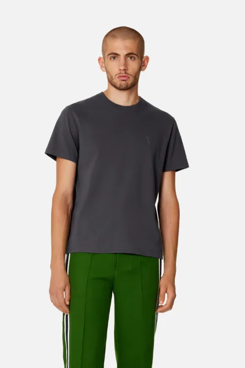オーガニックコットン ストーングレー Tシャツ ｜ AMI PARIS