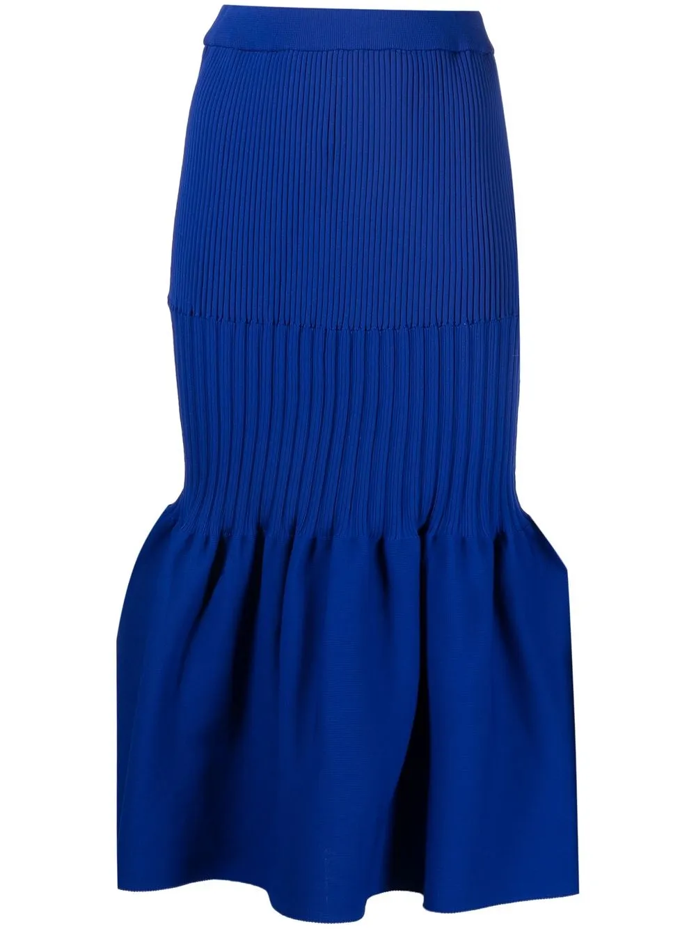 

CFCL ribbed-knit flared-hem midi skirt - Blue