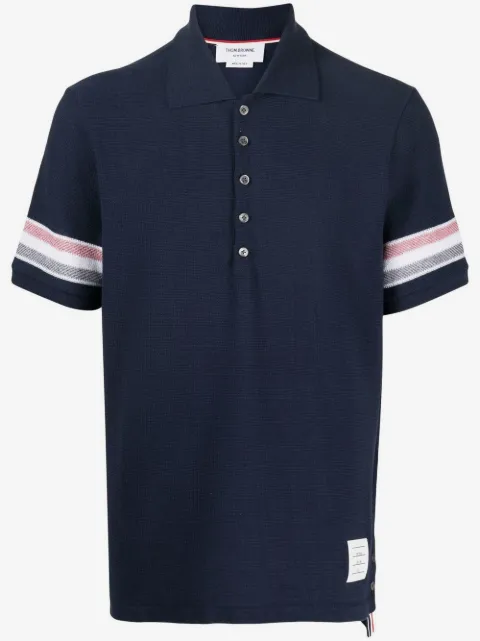 Thom Browne chest logo-patch polo shirt