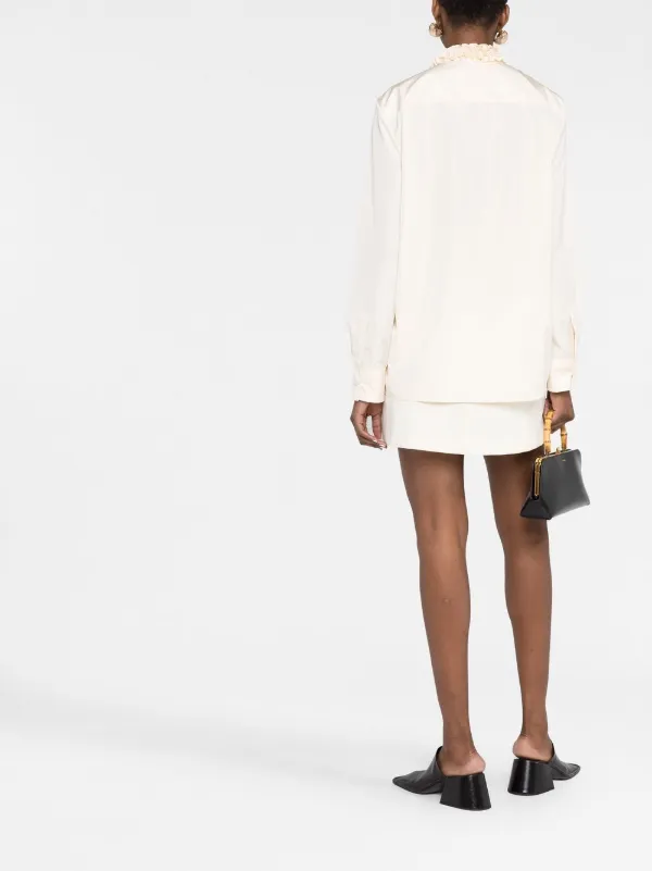 Jil Sander ラッフルトリム ブラウス | ニュートラル | FARFETCH JP