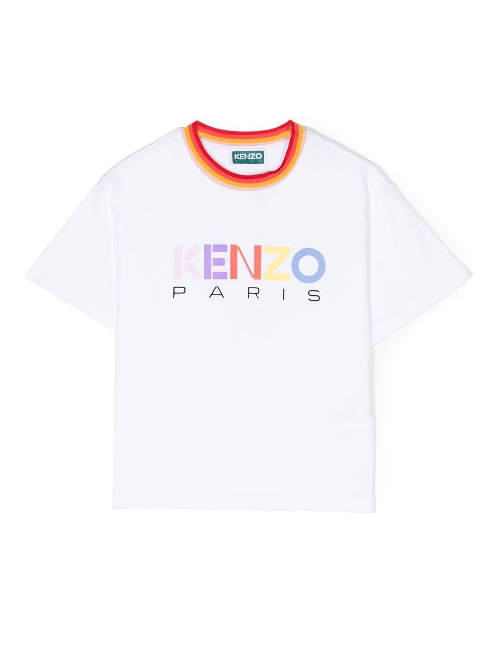 Kenzo Teen Girls White Cotton Logo T-shirt