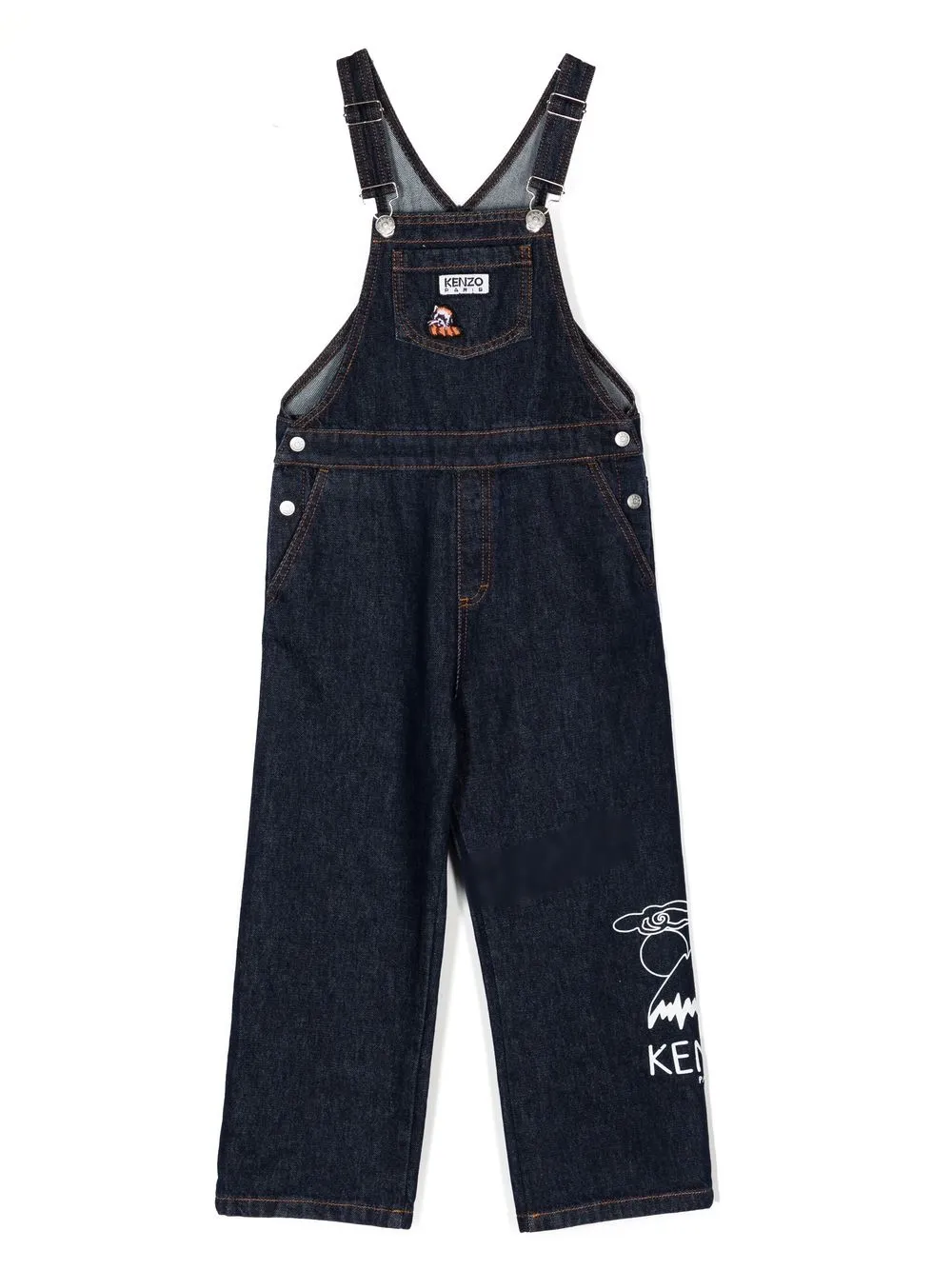 

Kenzo Kids logo-print denim dungarees - Blue