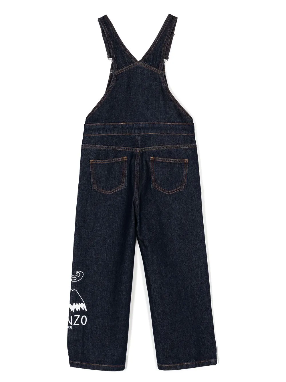 Kenzo Kids Spijkertuinbroek met logoprint - Blauw