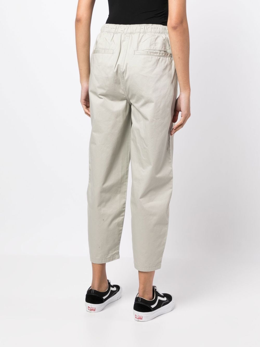 Shop Izzue Tapered-leg Cropped Trousers In Grey