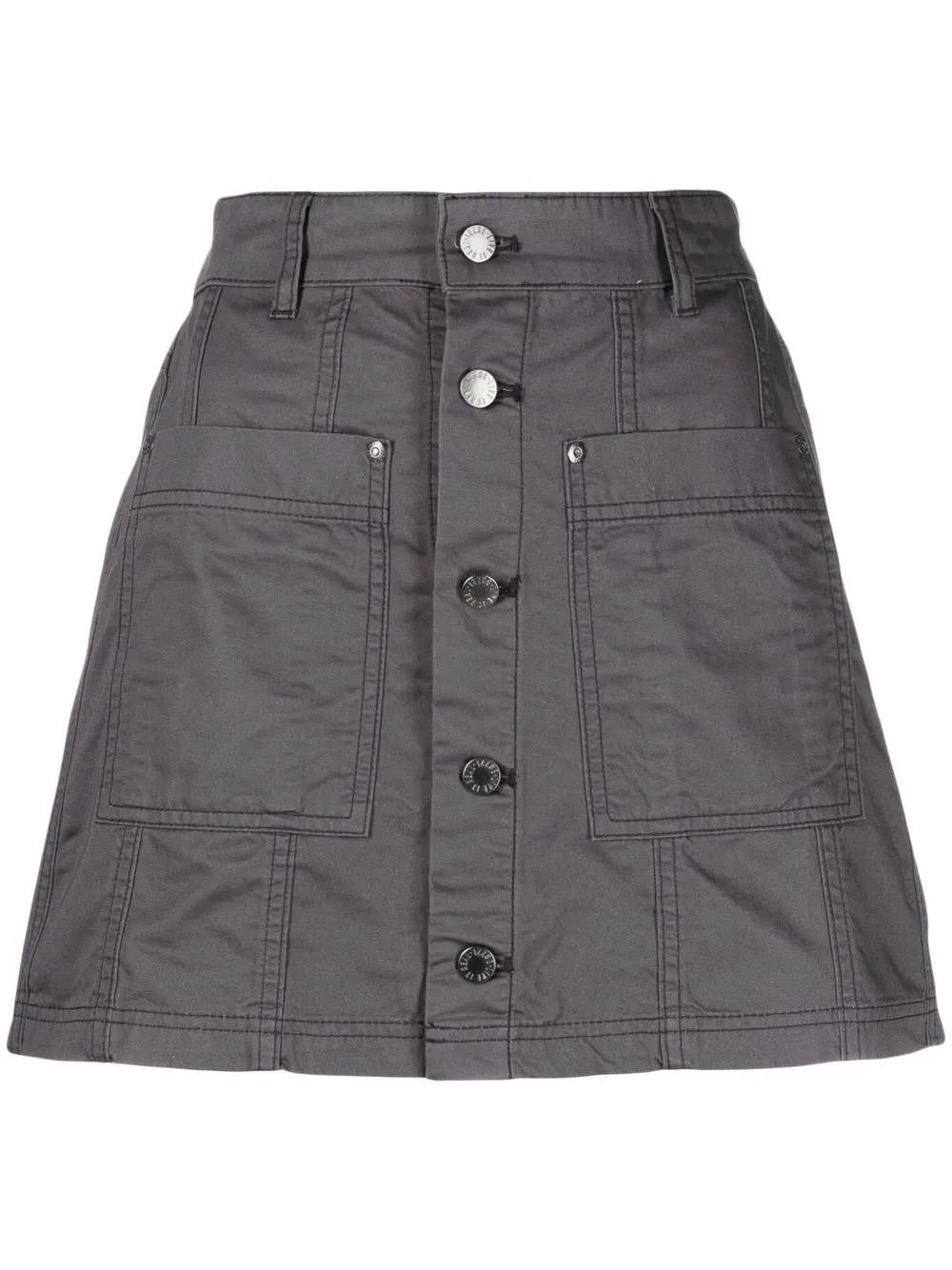 

izzue button-up A-line mini skirt - Grey