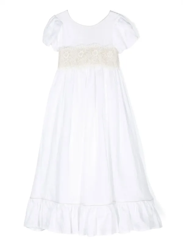vintage inspired lace wedding dresses Vintage Large Flower Lace Wedding Dress