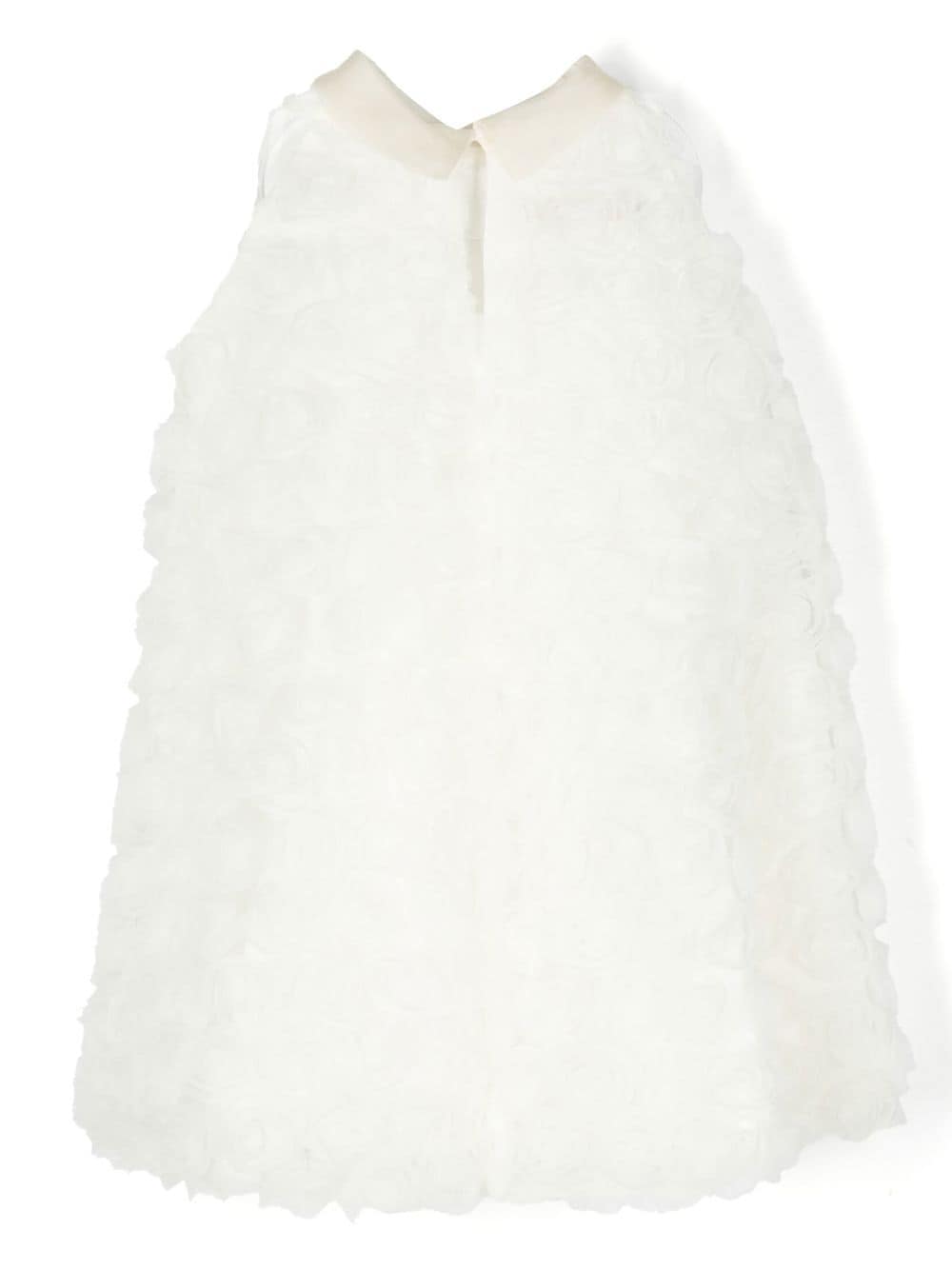 Shop La Stupenderia Floral Appliqué Tulle Dress In White