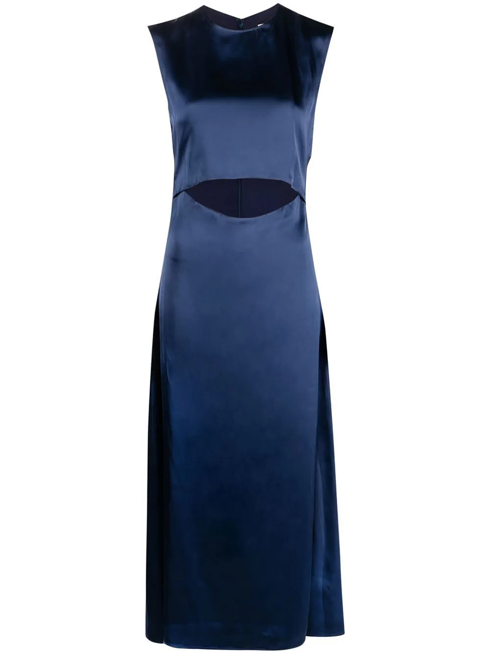 Loulou Studio Copan Viscose Satin Midi Dress In Blue