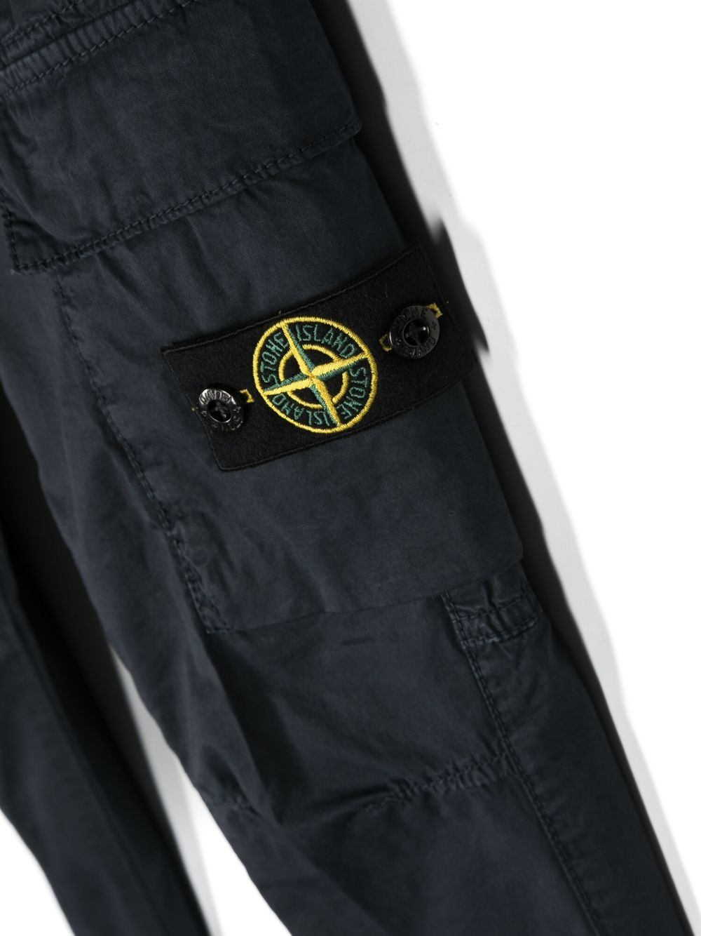 Shop Stone Island Junior Compass-motif Cargo Trousers In Blue