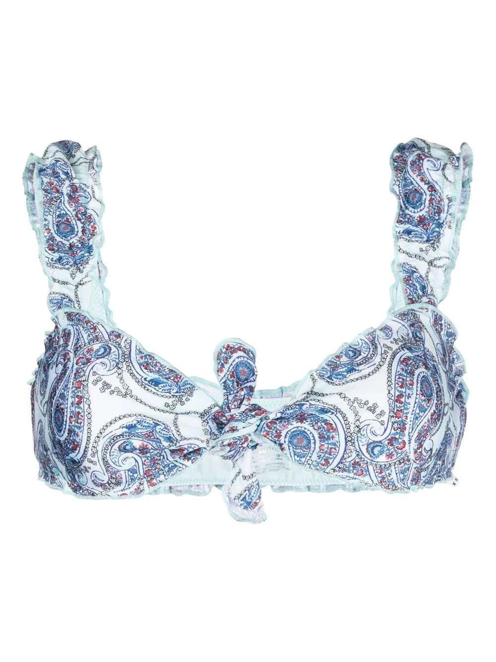 

Frankies Bikinis paisley-print bow-detail bikini top - Blue