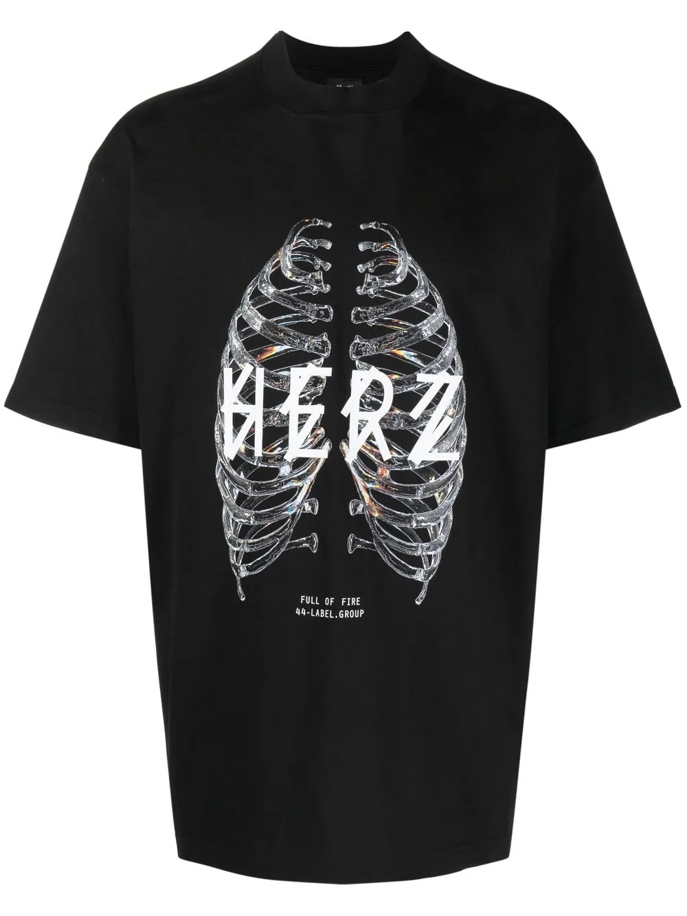 

44 LABEL GROUP Herz graphic-print cotton T-shirt - Black