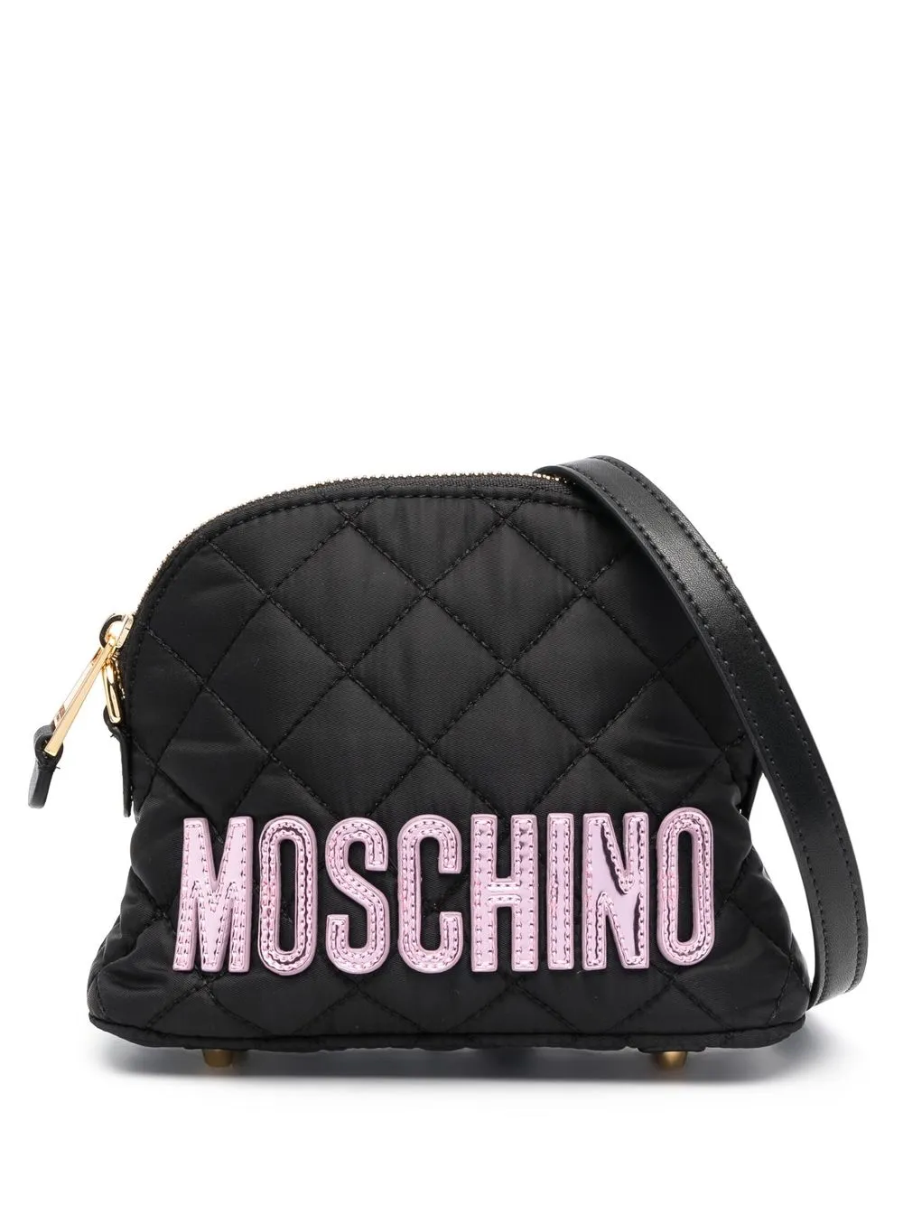 

Moschino quilted logo-patch shoulder bag - Black