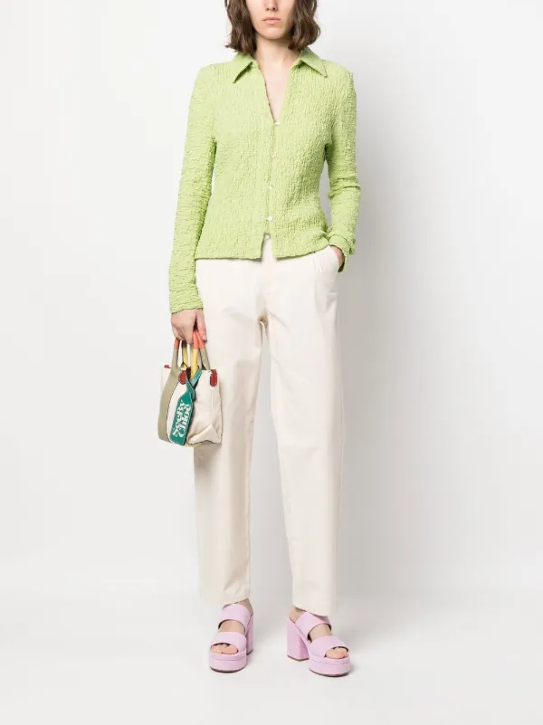 【関税込み】See by Chloe ネイビー ピンタック ラウンジパンツ Navy Long Sleeve Top & Wide Leg Pants Set