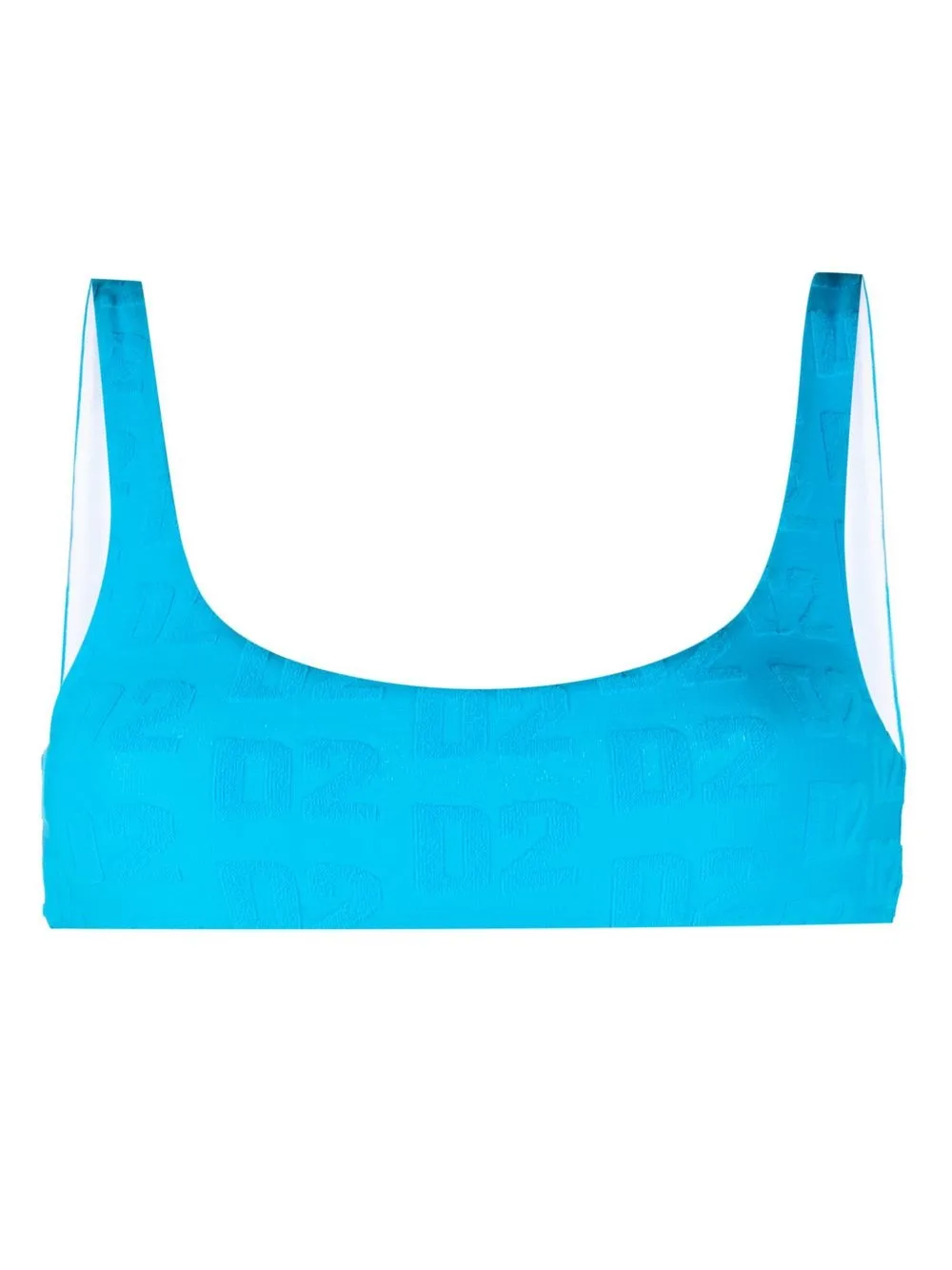 

Dsquared2 flocked-logo bikini top - Blue