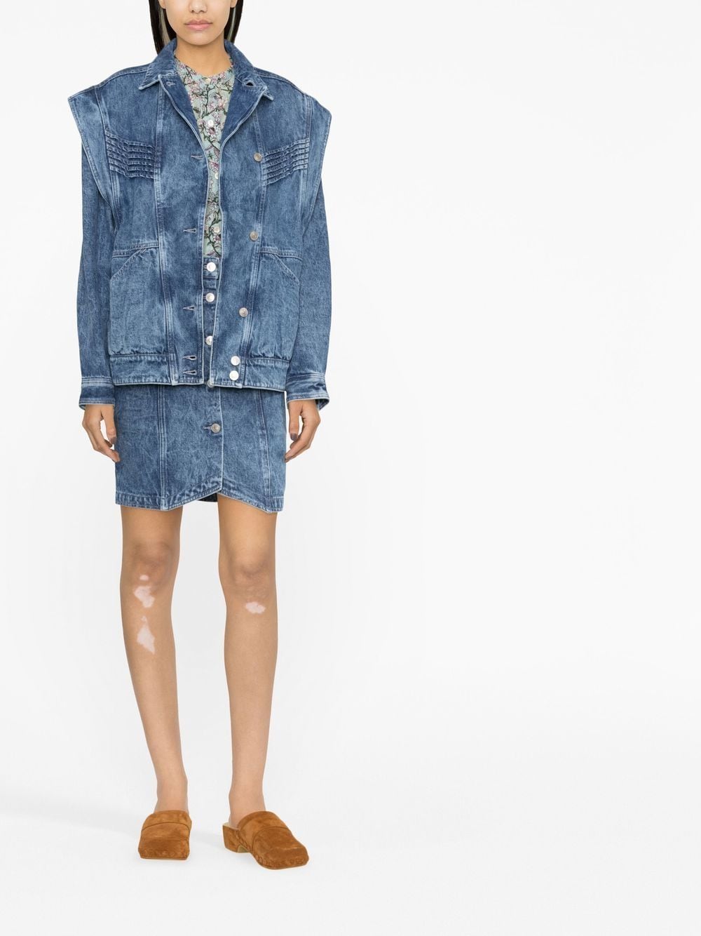 Isabel Marant Étoile Detachable-sleeve Denim Jacket In Blue | ModeSens