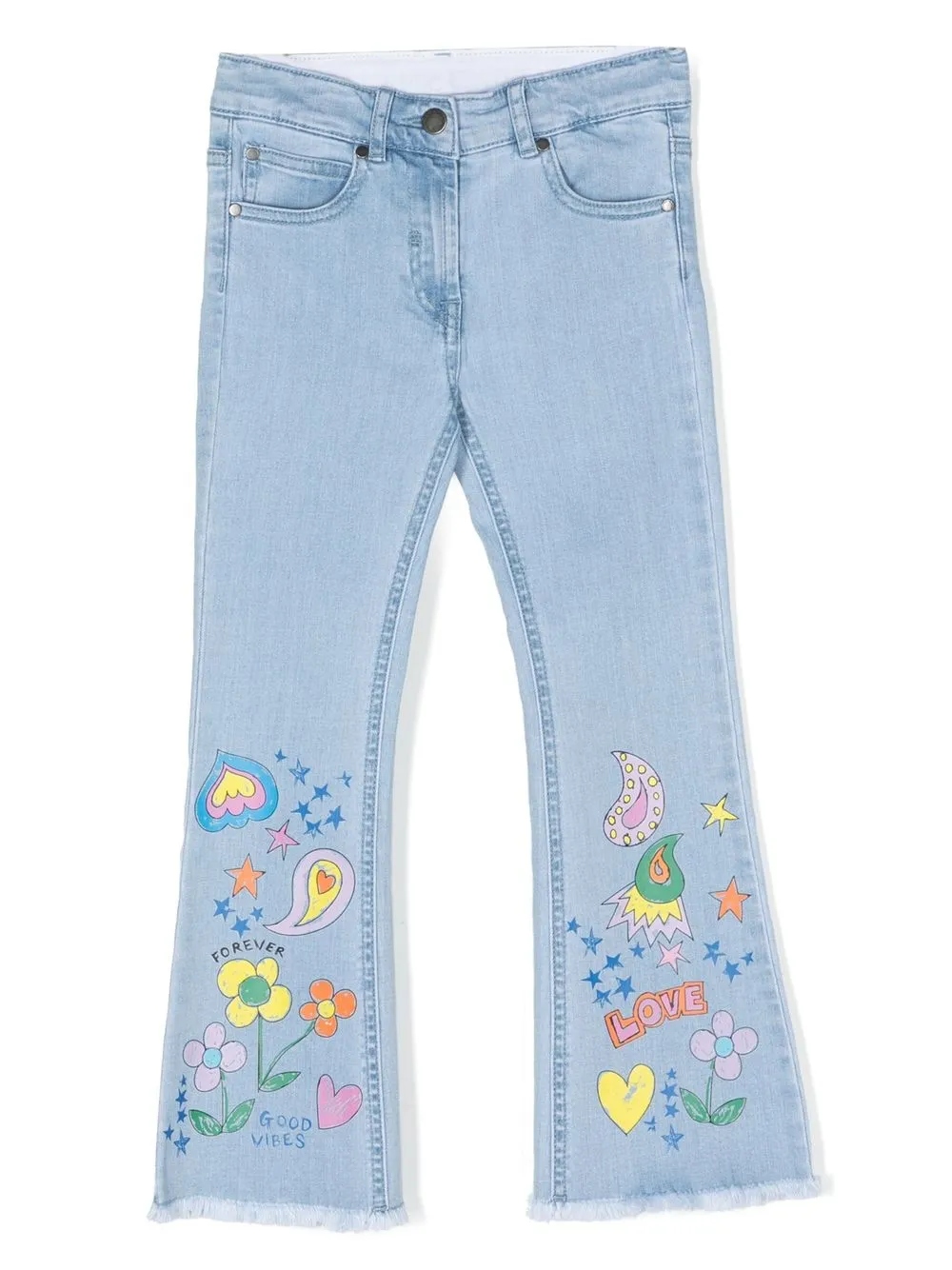 

Stella McCartney Kids graphic-print flare jeans - Blue