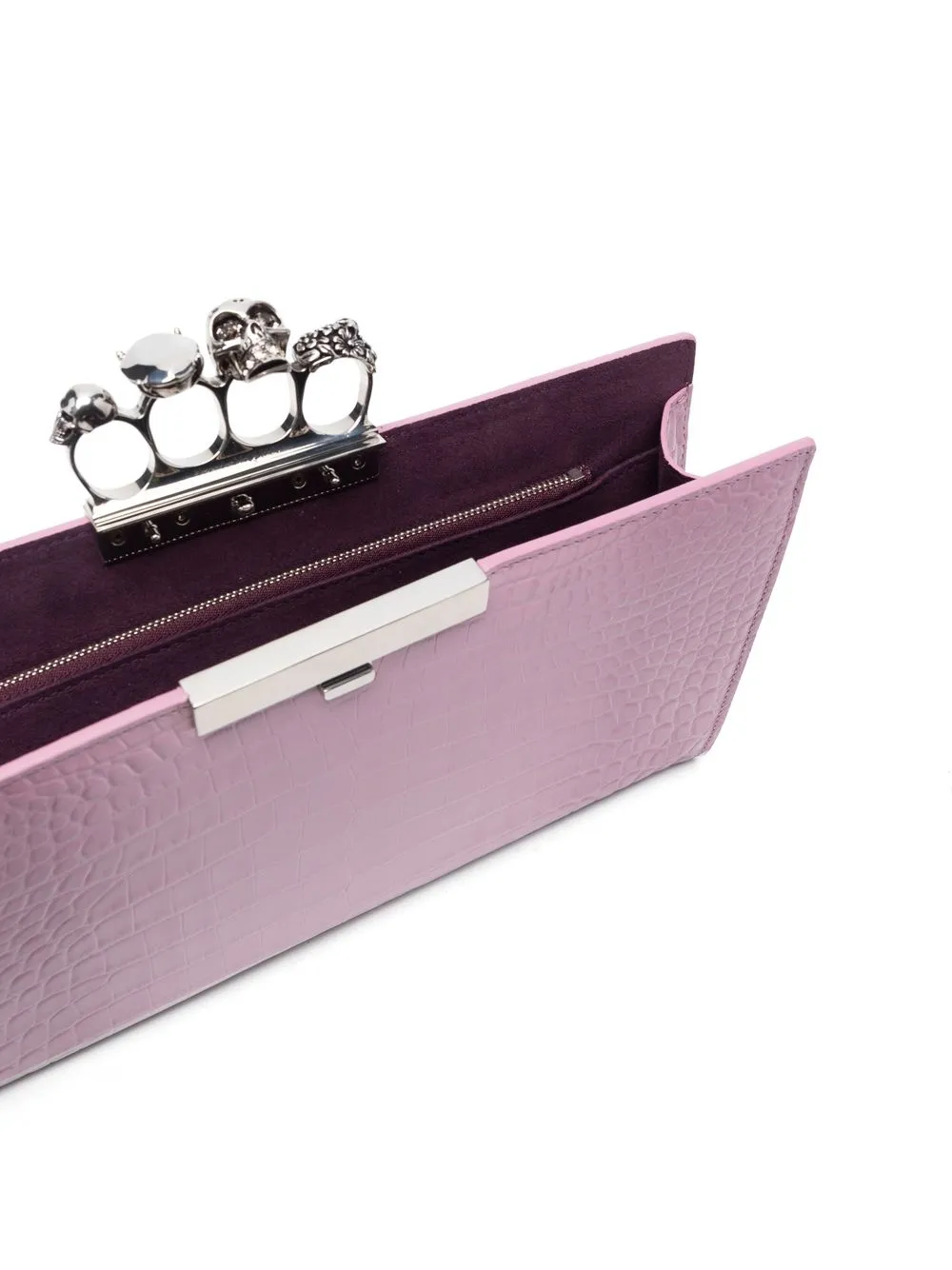 Alexander Mcqueen Signature Four-ring Clutch Bag In Pink
