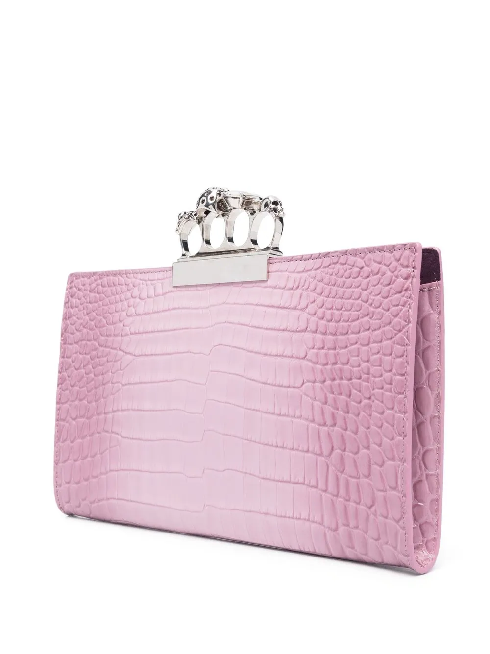 Alexander Mcqueen Signature Four-ring Clutch Bag In Pink