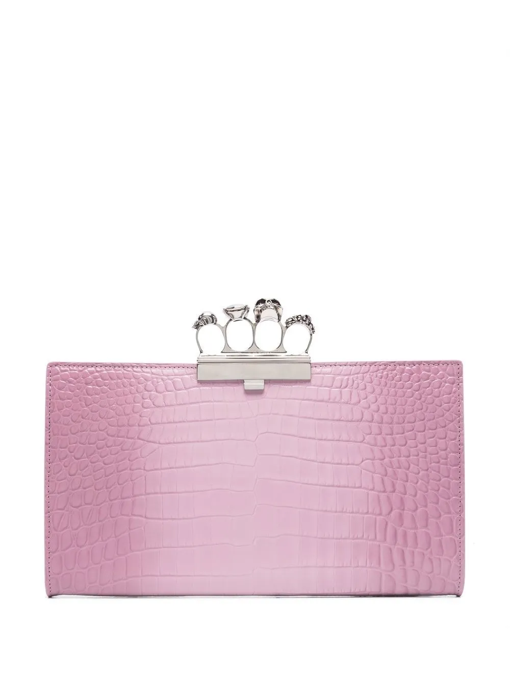 Alexander Mcqueen Signature Four-ring Clutch Bag In 粉色