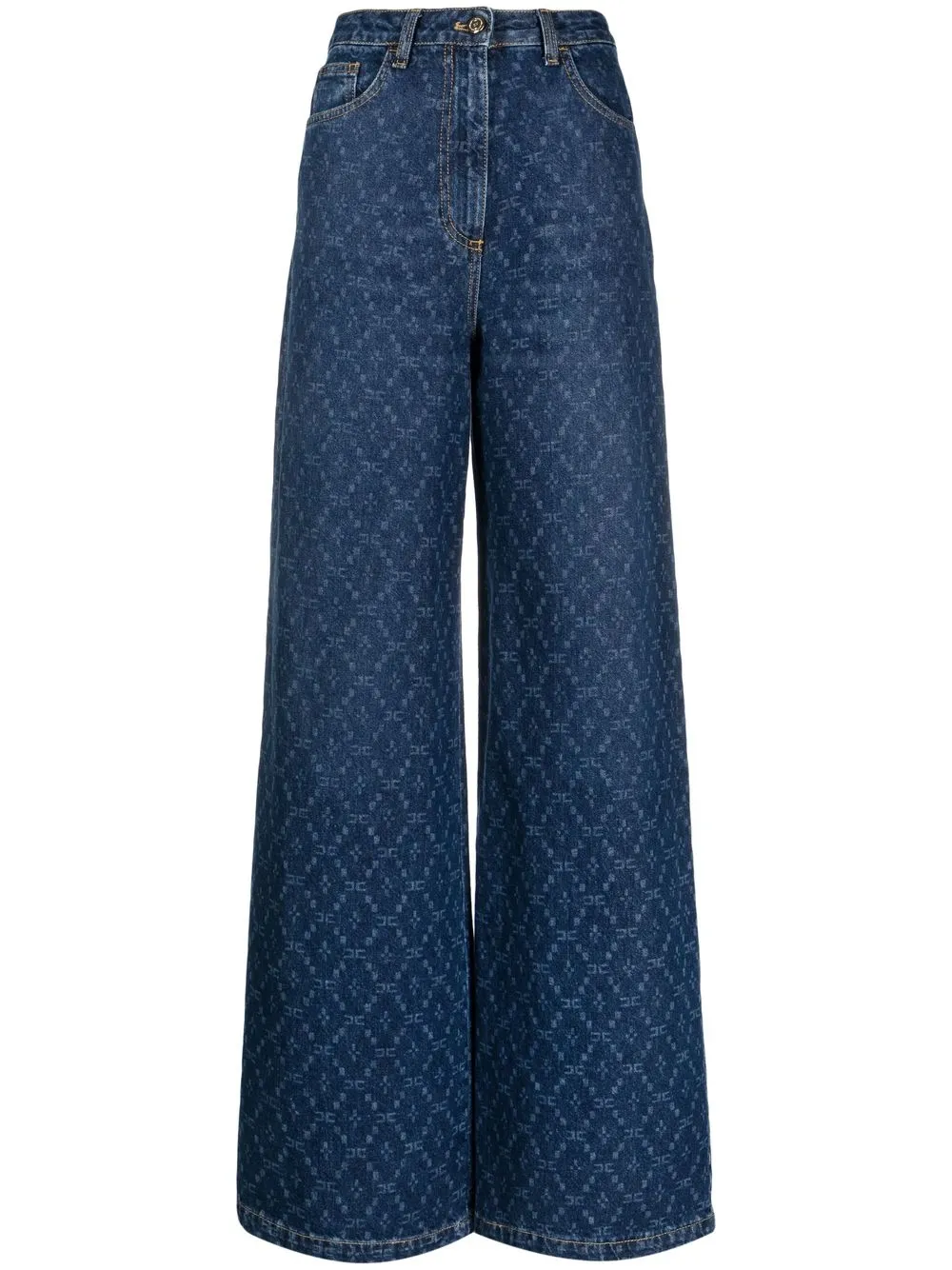 

Elisabetta Franchi jeans anchos con tiro alto - Azul